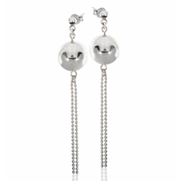 SREBRNE DŁUGIE KOLCZYKI DUŻE KULKI NA SZTYFT PRÓBA SREBRA 925