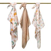 BABYONO Pieluszki muślinowe beż 3 sztuki