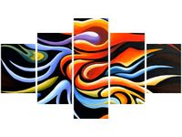 75CM 120 OBRAZ 5 ELEM KOBIETA TAŃCU ŚCIENNY DRUK