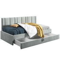 Łóżko młodzieżowe 120x200 Comfort Luka, Jasny szary, Szuflada