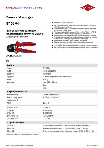 samonastawne szczypce do zagniatania tulejek 180mm - kn 97 53 04 na Arena.pl