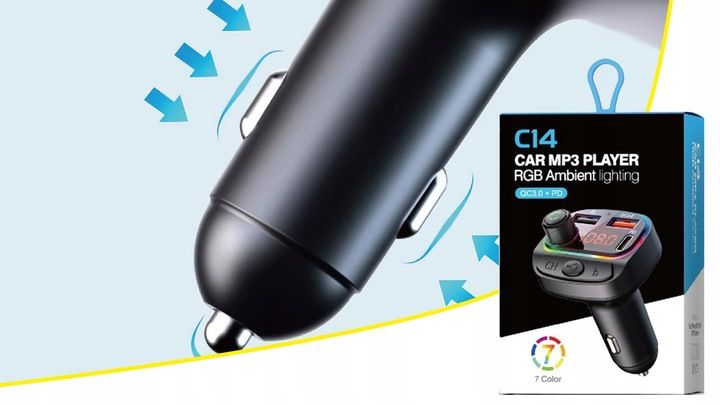 Transmiter bluetooth samochodowy FM USB szybka ładowarka samochodowa zdjęcie 4
