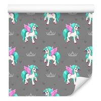 Tapeta dla dziewczynki jednorożce pegazy serduszka