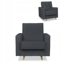 Fotel rozkładany Rene z pojemnikiem Bonell Family Meble sztruks szary