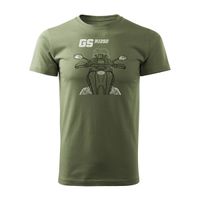 Koszulka motocyklowa z motocyklem na motor BMW GS 1250 ADVENTURE męska khaki REGULAR M