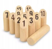 KUBB Towarzyska Gra Skandynawskie KRĘGLE z drewna szwedzka zabawa ZBIJAK 3+