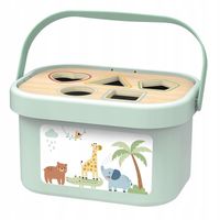 WOOPIE GREEN Pudełko Sorter Box 3w1 Klocki Piramidka Słonik Dla Dzieci 1+