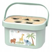 WOOPIE GREEN Pudełko Sorter Box 3w1 Klocki Piramidka Słonik Dla Dzieci 1+