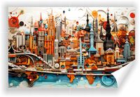 Fototapeta PREMIUM STRUKTURA ZMYWALANA abstrakcyjna tapeta miasta NA WYMIAR