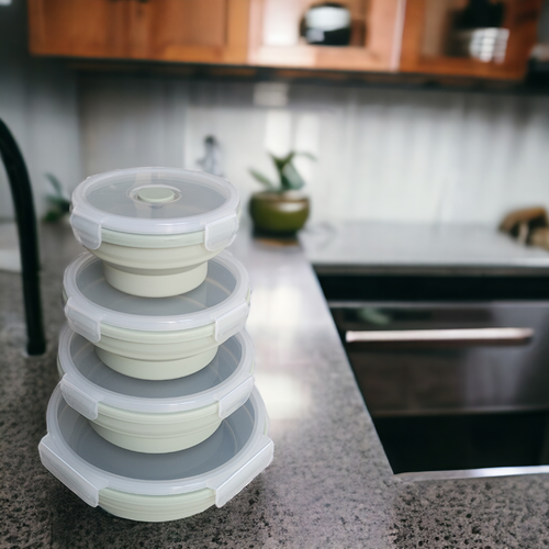 Zestaw pojemników na żywność Pojemnik silikonowy Lunch Box 4 różne na Arena.pl