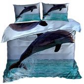 Pościel 3D bawełna satyna 200x220cm DELFIN