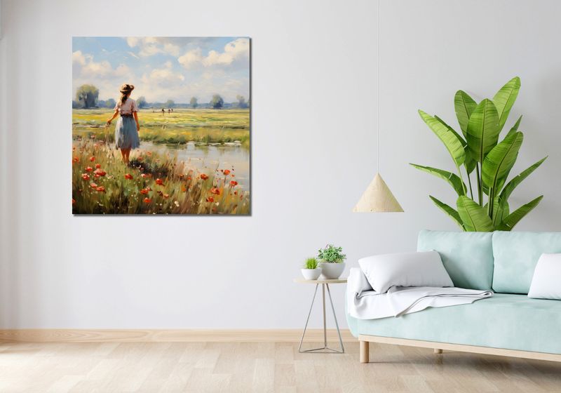 Obraz 100x100cm Wiejski Spokój zdjęcie 2