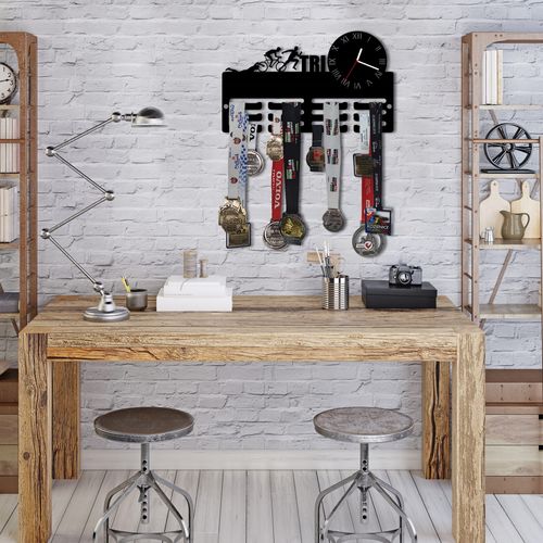 Wieszak na medale z zegarem TRI twoje imię dowolny tekst 451.1 na Arena.pl