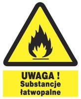 ZOO-28 - UWAGA substancje łatwopalne - ZNAK BHP