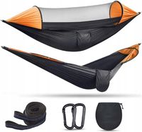 HAMAK WISZĄCY NAMIOT SURVIVALOWY Z MOSKITIERĄ NA DRZEWO 280cm 750g do 200kg