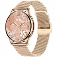 DAMSKI SMARTWATCH SMART WATCH ZŁOTY ZEGAREK POLSKIE MENU BRANZOLETA KOMUNIA