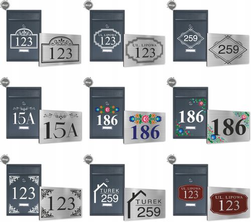 Skrzynka na listy z nadrukiem Tablica z numerem na Arena.pl