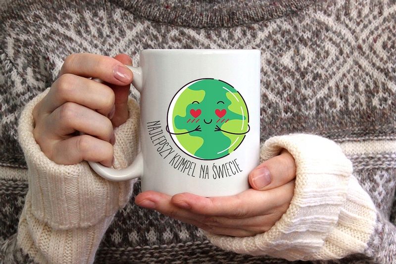 Kubek Błękitny Dzień Dziadka Złoty Gold Dziadek Z Nadrukiem Ze Zdjęciem zdjęcie 9