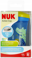 NUK KUBEK ZE SŁOMKĄ 230ml 12m+ ACTION CUP DO NAUKI PICIA ZMIENIA KOLOR