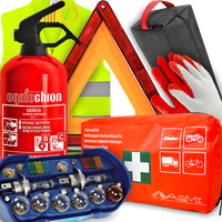 GAŚNICA 1KG TRÓJKĄT APTECZKA KAMIZELKA ZESTAW ŻARÓWEK ZAPASOWYCH TORBA