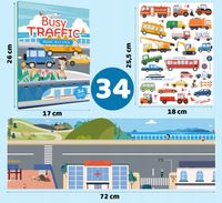 KSIĄŻECZKA Z NAKLEJKAMI ROZKŁADANA DO WIELOKROTNEGO NAKLEJANIA POJAZDY 34EL