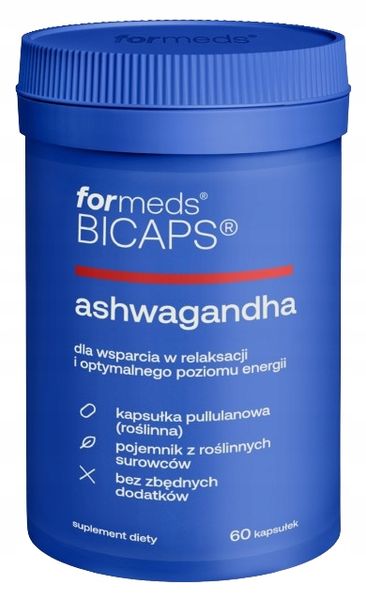 ForMeds BICAPS ASHWAGANDHA Stres Sen Żeń-Szeń 60 kaps. Niepokój Drażliwość zdjęcie 1