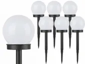 6 sztuk lampa solarna mleczna BIAŁA KULA 10cm P011