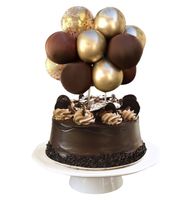 TOPPER BALONOWY NA TORT BRĄZOWY ZŁOTY DEKORACJA NA IMPREZĘ URODZINOWĄ