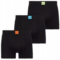 Bokserki Męskie Bawełniane Gładkie KLASYCZNE CZARNE MORAJ ZESTAW 3-SZT M