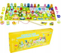 DREWNIANA LOGARYTMICZNA TABLICA MONTESSORI 7w1