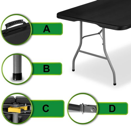 Stół cateringowy IMPRO składany w walizkę 240 cm czarny na Arena.pl
