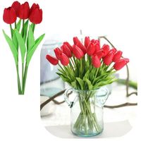 Tulipany Silikonowe Kwiaty Sztuczne 34 cm Rośliny Ozdobne do Wazonu 5 szt