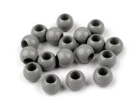 KORALIKI PLASTIK DUŻY OTWÓR SZARY 11x14MM 6SZT