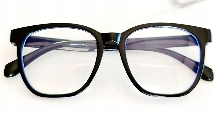 CZARNE OKULARY ZERÓWKI DUŻE OPRAWKI RETRO Z FILTREM BLUE LIGHT zdjęcie 5