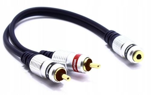 ADAPTER PRZEJŚCIÓWKA AUX GNIAZDO JACK 3,5 STEREO 2X WTYK RCA CINCH na Arena.pl