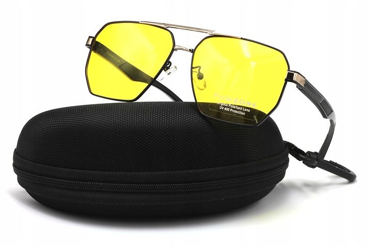 Okulary męskie dla kierowców jazdy nocą polaryzacyjne uv400 etui polarzone zdjęcie 1