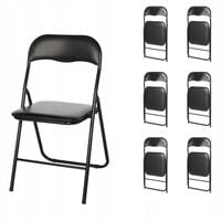 KRZESŁO SKŁADANE ROZKŁADANE OGRODOWE CATERINGOWE BIUROWE CZARNE zestaw