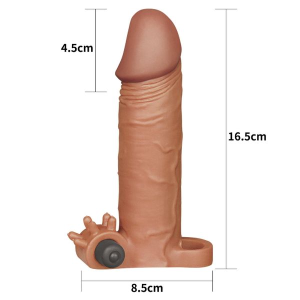 Add 2"" Pleasure X Tender Vibrating Penis Sleeve Brown zdjęcie 2