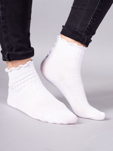 Skarpety dziewczęce białe z falbanką 3PAK 23-26 YOCLUB na Arena.pl
