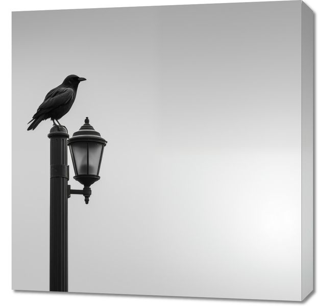 Obraz 70x70cm Samotny Postój Kruka zdjęcie 1