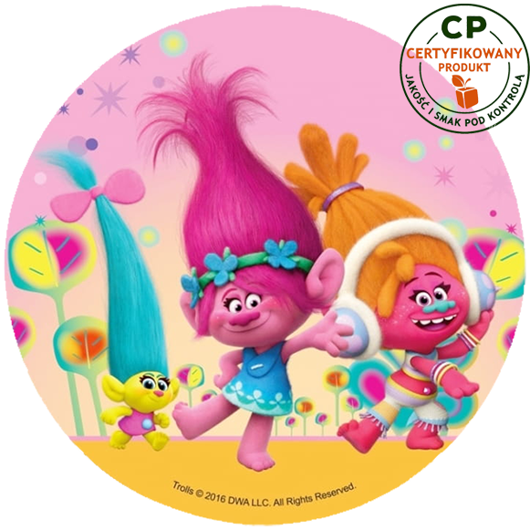 Opłatek na tort Trolls Trole zdjęcie 1