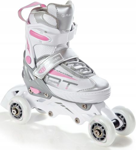 Rolki Wrotki Regulowane 3w1 RAVEN Profession White/Pink 38-42 na Arena.pl