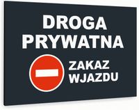 Tabliczka znak informacyjny 30x20 Antracyt DROGA PRYWATNA Aluminiowa