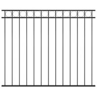 Panel ogrodzeniowy, stalowy, 1,7 x 1,5 m, czarny