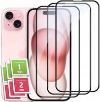 3x SZKŁO NA CAŁY EKRAN DO APPLE IPHONE 15 PEŁNE HARTOWANE SZKIEŁKO 5D