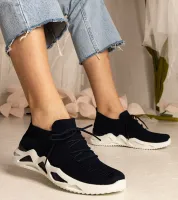 Granatowe sneakersy damskie z skarpetkową cholewką Miyana 38