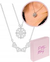 Naszyjnik damski KONICZYNKA 2W1 SERCE SREBRNY magnetyczny STAL 316L