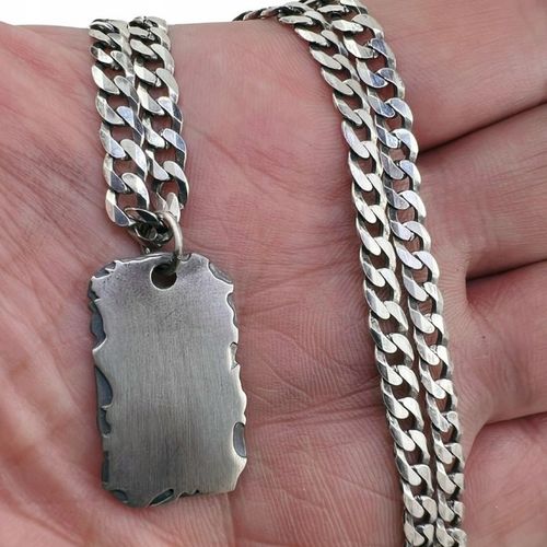 Unikatowy nieśmiertelnik Raw Edge Twój grawer s925 zawieszka na łańcuszek na Arena.pl