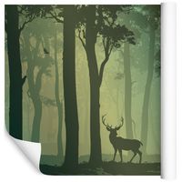 Fototapeta Las Jeleń Rośliny ZIELEŃ do Salonu 405x270