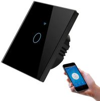 WŁĄCZNIK DOTYKOWY SZKLANY ŚWIATŁA 1 CH WIFI BEZ N LUB Z N TUYA SMART CZARNY